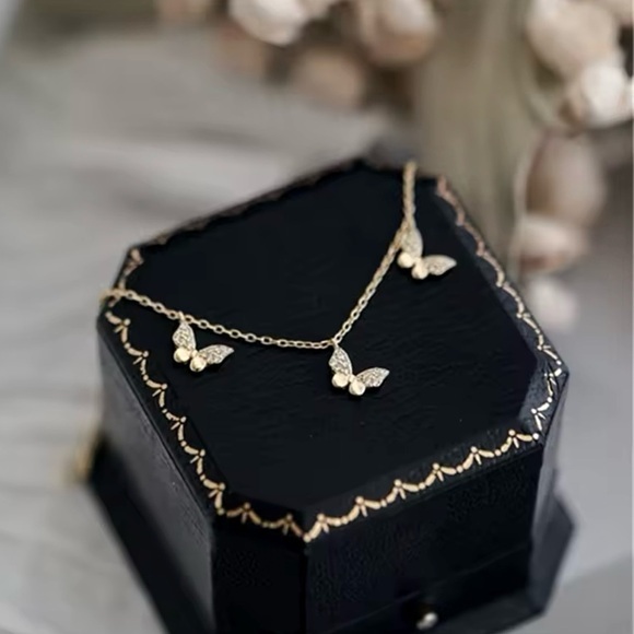 Jewelry - 925 Sterling Silver Gold Plated Butterfly Bracelet